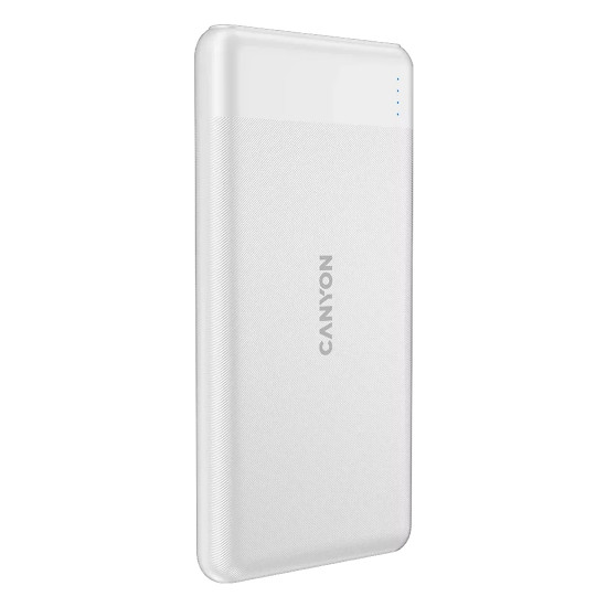 Външна батерия Canyon PB-109, 10000 mAh, PD 18W, QC 3.0, 20W, White