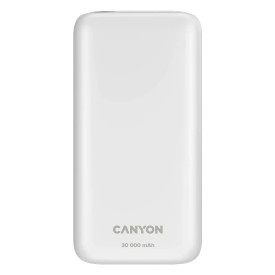 Външна батерия Canyon PB-301, 30000 mAh, LED дисплей, USB-C PD 20W, 2 x USB-A QC 3.0, White