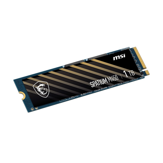 Вътрешен SSD диск MSI SPATIUM M450 1TB, PCIe Gen4x4, M.2 2280, 3600MB/s четене, 3000MB/s запис, 3D NAND