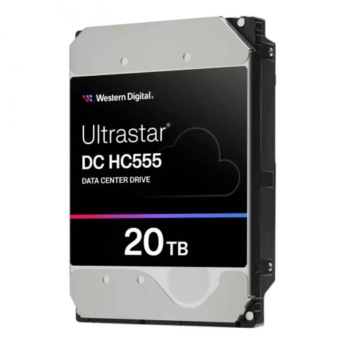 Вътрешен твърд диск Western Digital Ultrastar, DC HC555, 20 TB, 3.5 инча, 512 MB кеш, 7200 RPM, SATA 6 Gb/s, 512e SE, NP3