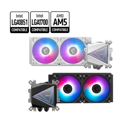 Водно охлаждане за процесор MSI MAG CORELIQUID I240, 2x 120mm, White