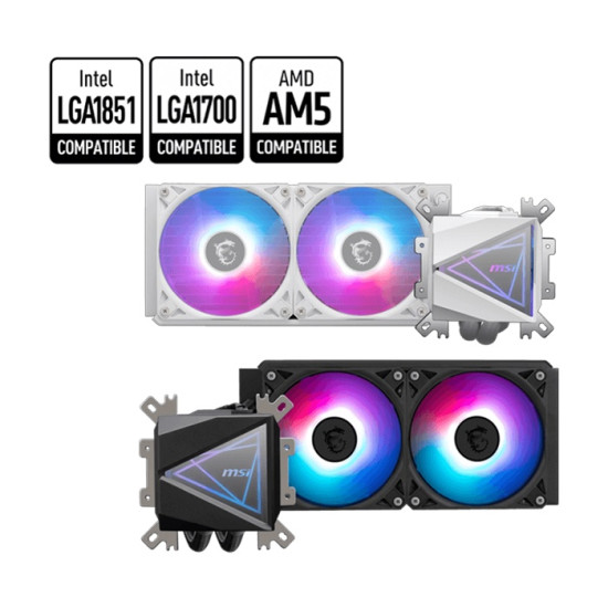 Водно охлаждане за процесор MSI MAG CORELIQUID I240, 2x 120mm, White