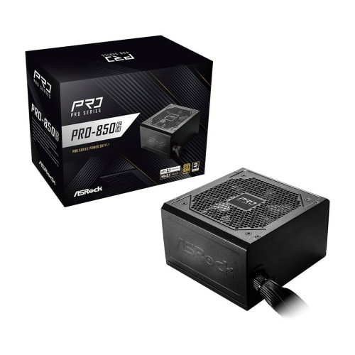 Захранване ASRock PRO-850G, 850 W, 80 Plus Gold, 1 x EPS 12V CPU 4+4-pin, 2 x PCIe 6+2-pin,  4 x SATA
