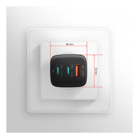 Зарядно Axagon ACU-DPQ65 GaN wall charger, Black