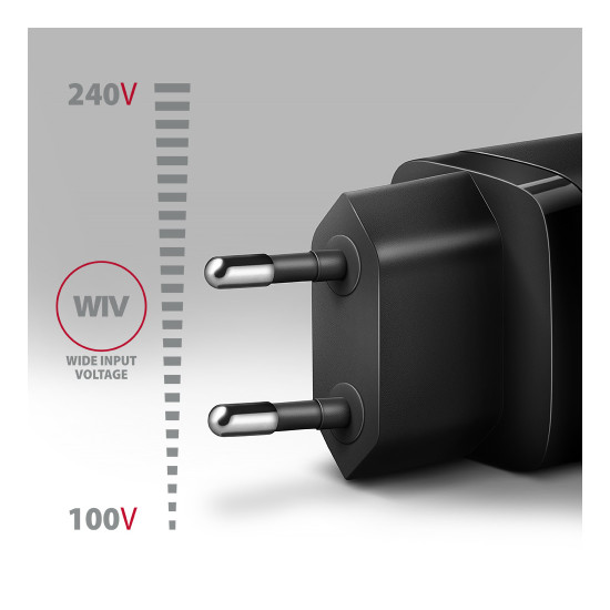 Зарядно Axagon ACU-DPQ65 GaN wall charger, Black