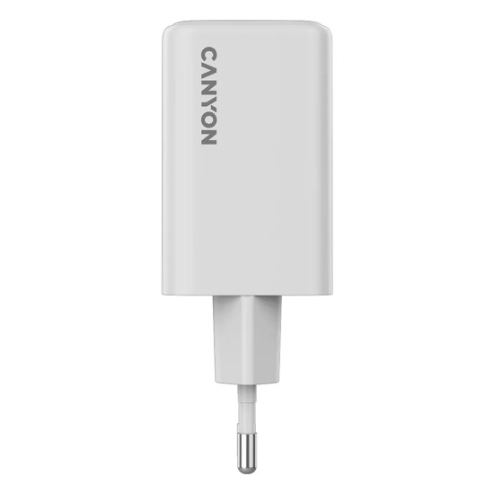 Зарядно CANYON CU65ACC GaN, 65W, 2xPD, 1xQC, EU, White