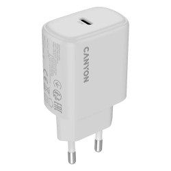 Зарядно CANYON OnCharge 200, 20W, 1xPD, EU, White