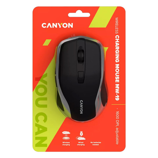 Безжична мишка CANYON MW-19, Black Silver