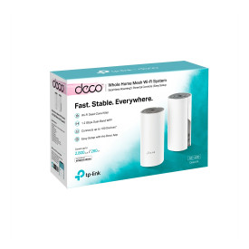 Безжична Wi-Fi система TP-Link Deco E4 (2-Pack), AC1200 Mesh, 867 Mbps (5 GHz) / 300 Mbps (2.4 GHz), 2 антени, Mu-Mimo, 2 x LAN