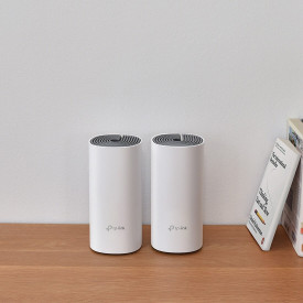Безжична Wi-Fi система TP-Link Deco E4 (2-Pack), AC1200 Mesh, 867 Mbps (5 GHz) / 300 Mbps (2.4 GHz), 2 антени, Mu-Mimo, 2 x LAN