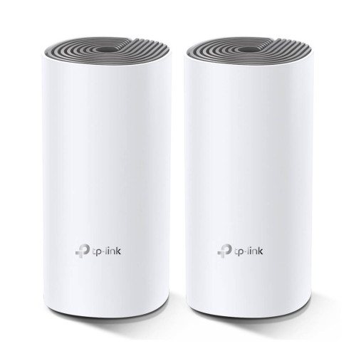 Безжична Wi-Fi система TP-Link Deco E4 (2-Pack), AC1200 Mesh, 867 Mbps (5 GHz) / 300 Mbps (2.4 GHz), 2 антени, Mu-Mimo, 2 x LAN
