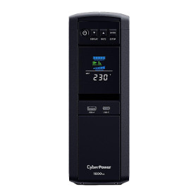 UPS устройство CyberPower CP1600EPFCLCD, Line-Interactive, AVR, 1600VA/1000W, LCD дисплей, 6 x Schuko, Слот за SNMP карта