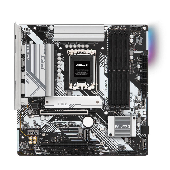 Дънна платка ASRock B760M Pro RS, micro ATX, Socket LGA1700, 4x DDR5, 1x PCIe 5.0 x16