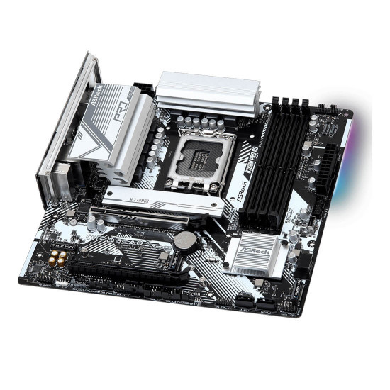 Дънна платка ASRock B760M Pro RS, micro ATX, Socket LGA1700, 4x DDR5, 1x PCIe 5.0 x16