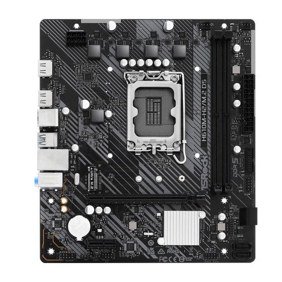 Дънна платка ASRock H610M-H2/M.2, mATX, Socket LGA1700, 2x DDR5, 1x PCIe 4.0 x16