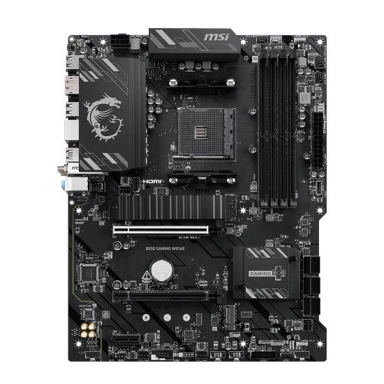 Дънна платка MSI B550 GAMING WIFI6E, ATX, AM4, DDR4, 1 x USB 3.2 Gen 2, 1 x USB-C 3.2 Gen 2, 4 x USB 2.0, HDMI, Wi-Fi 6E