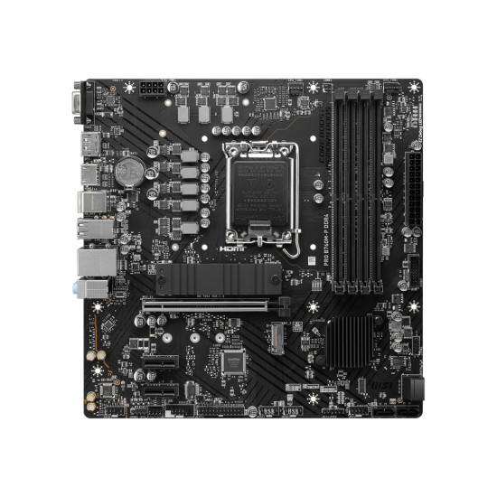 Дънна платка MSI PRO B760M-P DDR4, mATX, Socket 1700, Dual Channel DDR4, 1x PCIe x16