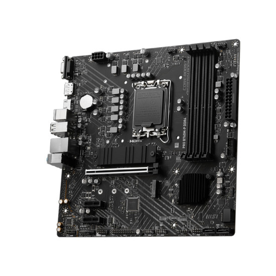 Дънна платка MSI PRO B760M-P DDR4, mATX, Socket 1700, Dual Channel DDR4, 1x PCIe x16