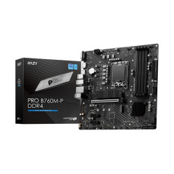 Дънна платка MSI PRO B760M-P DDR4, mATX, Socket 1700, Dual Channel DDR4, 1x PCIe x16