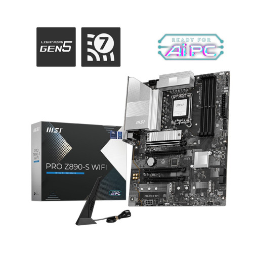 Дънна платка MSI PRO Z890-S WIFI, LGA 1851, Dual Channel DDR5, 4x PCIe x16 