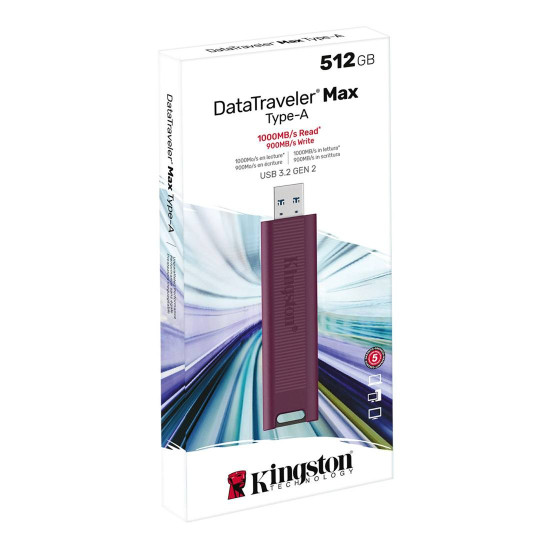 Флаш памет Kingston DataTraveler Max, 512GB, Type-A, USB 3.2 Gen 2