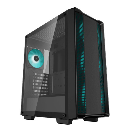 Кутия за компютър DeepCool CC560 V2, Mid Tower, 1 x USB 3.0, 1 x USB 2.0, 1 x Audio, 4 предварително инсталирани 120 mm LED вентилатора