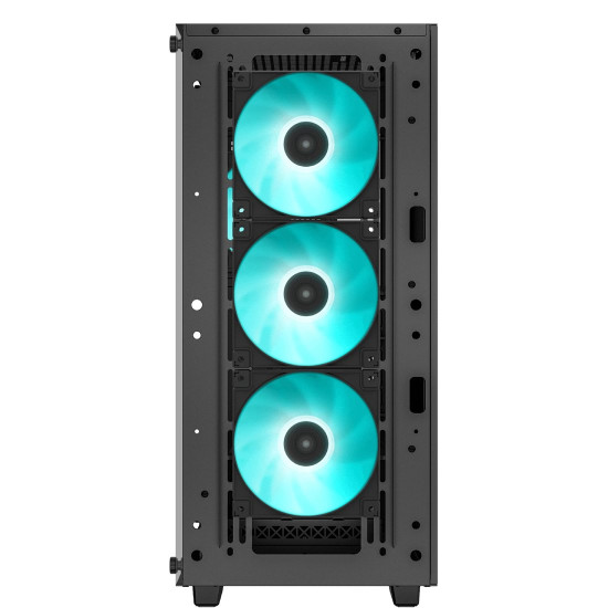 Кутия за компютър DeepCool CC560 V2, Mid Tower, 1 x USB 3.0, 1 x USB 2.0, 1 x Audio, 4 предварително инсталирани 120 mm LED вентилатора