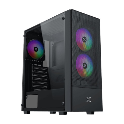 Кутия за компютър Hero II Air 3F Black EN41655, ATX/M-ATX/MINI ITX, USB3.0 x1, USB2.0 x2, HD AUDIO, Front Meshed Grill & Left TG, 3PCS Z20F Fixed LED Fan