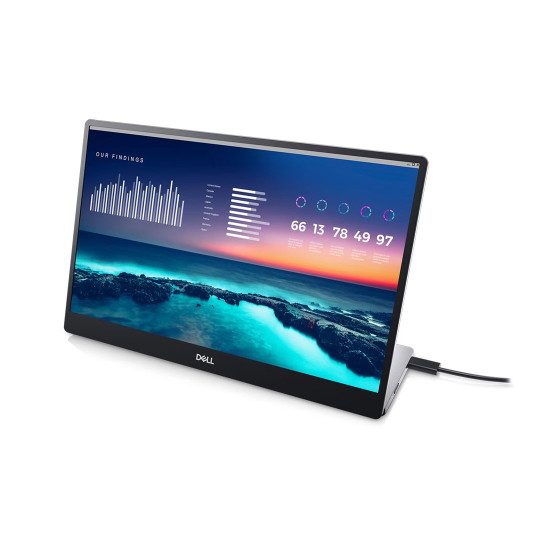 Монитор Dell P1424H, 14 инча, FHD 1920x1080, 16:9, 60Hz, IPS, Anti-glare, ComfortView, 300 cd/m2, 1000:1, 178/178, 6ms, DisplayPort, 2x USB-C, Tilt