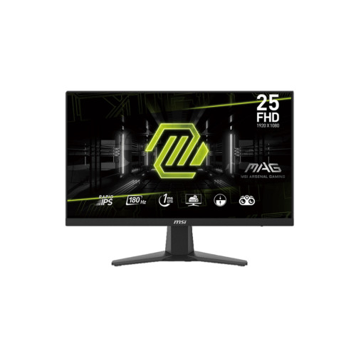 Монитор MSI MAG 256F, 24.5 инча, Rapid IPS, 1920x1080, 180Hz, 1ms GTG, Adaptive Sync, AI Vision, Console Mode, Night Vision, Anti-Flicker