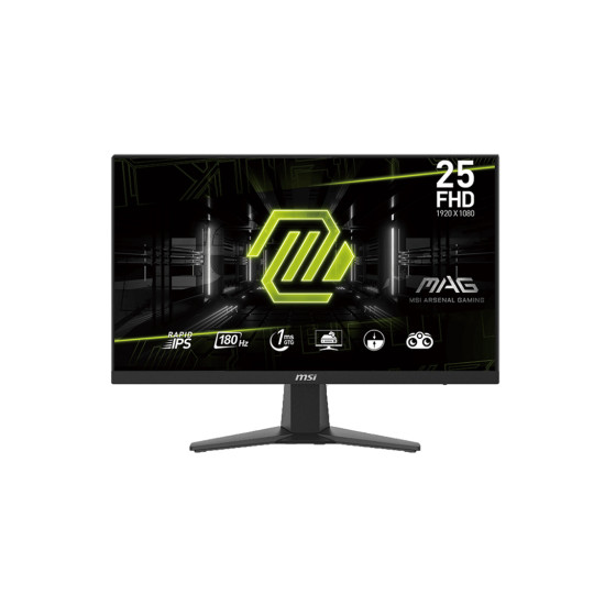 Монитор MSI MAG 256F, 24.5 инча, Rapid IPS, 1920x1080, 180Hz, 1ms GTG, Adaptive Sync, AI Vision, Console Mode, Night Vision, Anti-Flicker