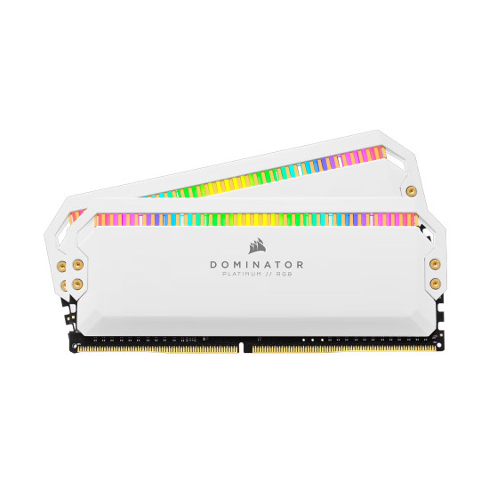 RAM памет Corsair Dominator Platinum RGB, 16GB (2x8GB) DDR4, 3200MT/s, CL16, White, AMD Optimized, Kit of 2