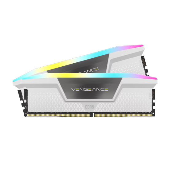 RAM памет Corsair Vengeance RGB, 32GB (2x16GB) DDR5, 6000MT/s, CL36-36, White, Kit of 2