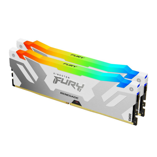 RAM памет Kingston FURY Renegade RGB White XMP 32GB (2x16GB), 6000MT/s, DDR5, CL32, DIMM, Kit of 2
