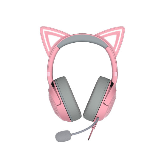 Слушалки Razer Kraken Kitty V2, RGB Lighting, HyperClear Cardioid Microphone, Stream Reactive Lighting, USB, Pink