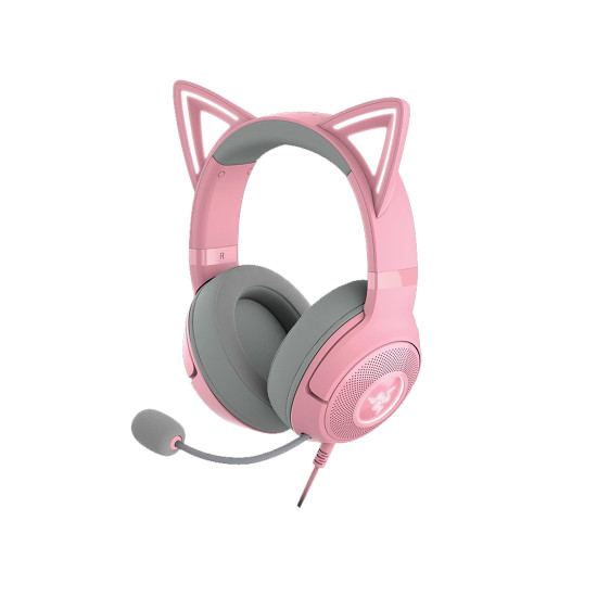 Слушалки Razer Kraken Kitty V2, RGB Lighting, HyperClear Cardioid Microphone, Stream Reactive Lighting, USB, Pink