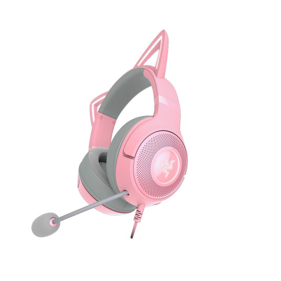 Слушалки Razer Kraken Kitty V2, RGB Lighting, HyperClear Cardioid Microphone, Stream Reactive Lighting, USB, Pink