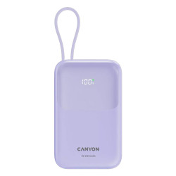 Външна батерия Canyon USB-C Power Bank, 10000mAh, QC 3.0, PD 22.5W, Purple