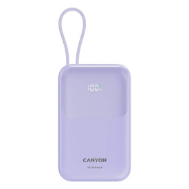 Външна батерия Canyon USB-C Power Bank, 10000mAh, QC 3.0, PD 22.5W, Purple