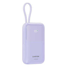 Външна батерия Canyon USB-C Power Bank, 10000mAh, QC 3.0, PD 22.5W, Purple