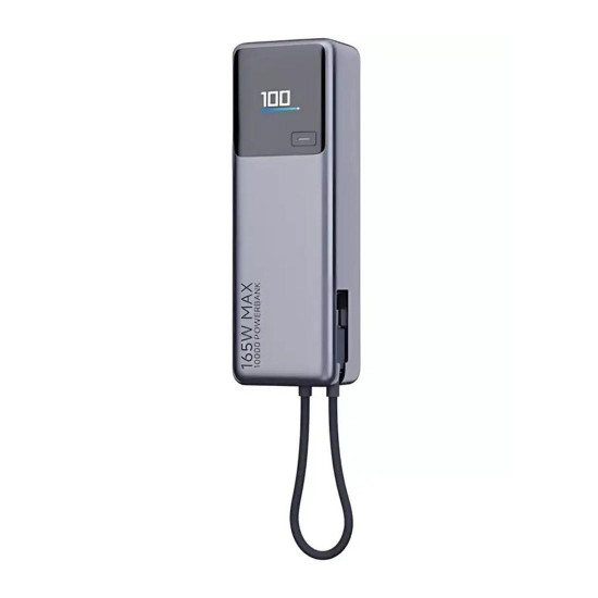 Външна батерия Xiaomi, 10000 mAh, 165 W, вграден кабел, GL