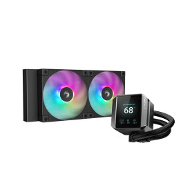 Водно охлаждане DeepCool Mystique 240 ARGB, 240mm, LCD дисплей, 5th Gen, White