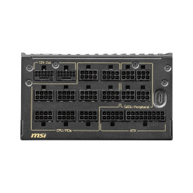 Захранване MSI MEG Ai1600T PCIE5, 1600 W, 80 Plus Titanium, 2 x PCIe 5.1 кабела, ATX 3.1, Mystic Light, Interleaved PFC