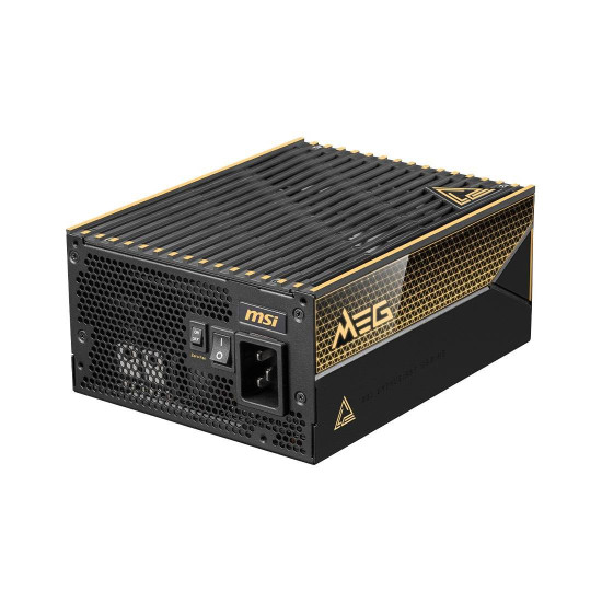 Захранване MSI MEG Ai1600T PCIE5, 1600 W, 80 Plus Titanium, 2 x PCIe 5.1 кабела, ATX 3.1, Mystic Light, Interleaved PFC