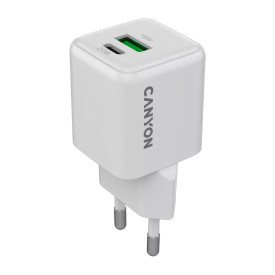 Зарядно CANYON CU20AC GaN, 20W, 1xPD, 1xQC, EU, White