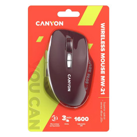 Безжична мишка CANYON MW-21, Burgundy Red