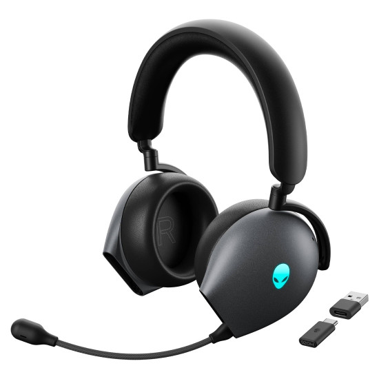 Безжични слушалки Alienware Tri-Mode Wireless Gaming Headset, AW920H, Dark Side of the Moon