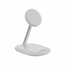 Безжично зарядно CANYON OnCharge 205, 15W, Qi2, 2 в 1, White