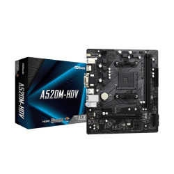 Дънна платка ASRock A520M-HDV, AM4, 2x DDR4, PCIe 3.0 x16, mATX