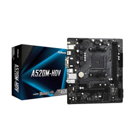Дънна платка ASRock A520M-HDV, AM4, 2x DDR4, PCIe 3.0 x16, mATX
